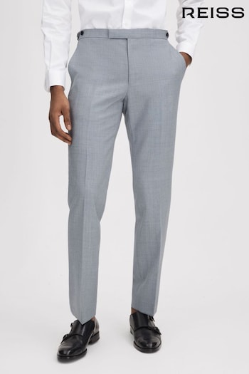 Reiss Soft Blue Dandy Slim Fit Wool Adjuster Trousers (Q86034) | £168