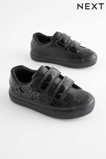 Black 2V Butterfly School Trainers (Q86071) | £20 - £26