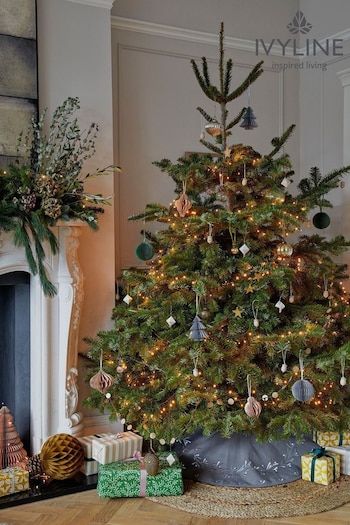 Ivyline Grey Christmas Velvet Mistletoe Tree Skirt (Q86077) | £42