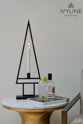 Ivyline Black Christmas Deco Table Top Tree Candle Holder (Q86082) | £50