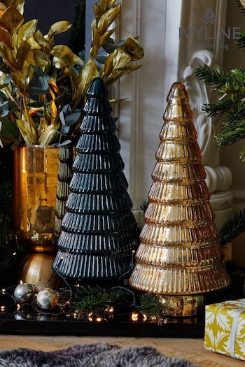 Ivyline Gold Christmas Juniper Glass Tree (Q86096) | £45