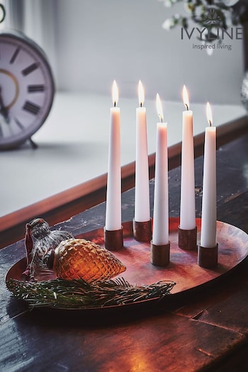 Ivyline Copper Christmas Oval Centrepiece Metal with Magnetic Candle Holders (Q86145) | £60