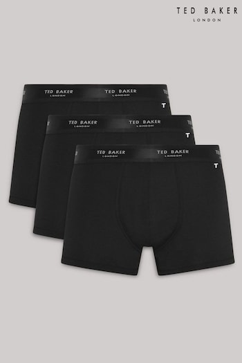 Ted Baker Dark Black Cotton Trunks 3 Pack (Q86146) | £39