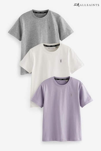 smALLSAINTS Lilac Purple Boys Brace Crew 3 Pack T-Shirts Crop (Q86217) | £28 - £32