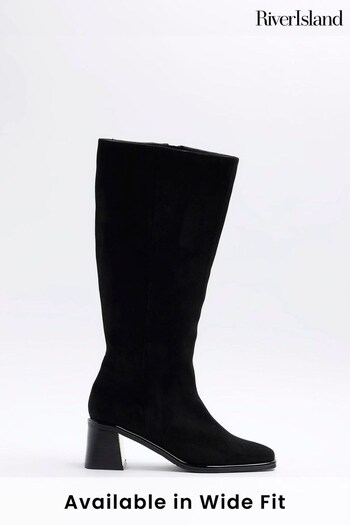 River Island Black Wide Shaft Boots (Q86271) | £65