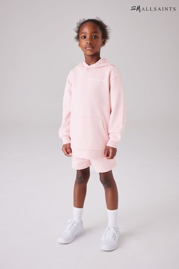 smALLSAINTS Light Pink Girls Underground Hoodie Sportswear and Sweat Short Set (Q86275) | £45 - £49