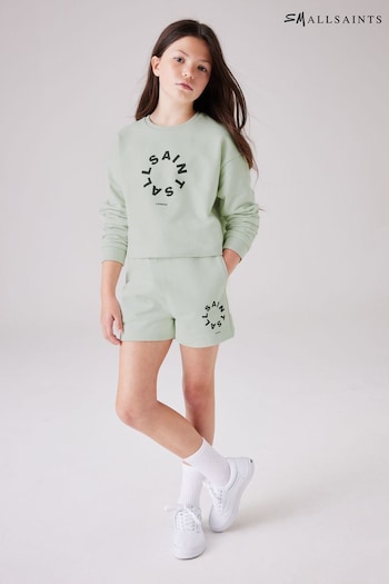 smALLSAINTS Light Green Girls Tierra Sweatshirt and Sweat Short Set (Q86278) | £38 - £42