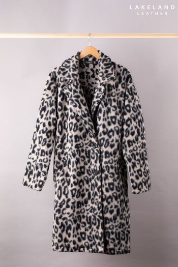Lakeland Leather Cream Leonie Leopard Print Coat (Q86430) | £70