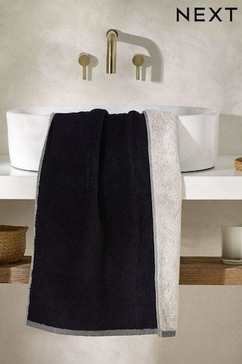 Black/White Reversible 100% Cotton Towel (Q86434) | £8 - £18