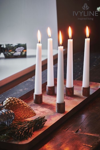 Ivyline Copper Christmas Rectangle Centrepiece Metal with Magnetic Candle Holders (Q86435) | £70