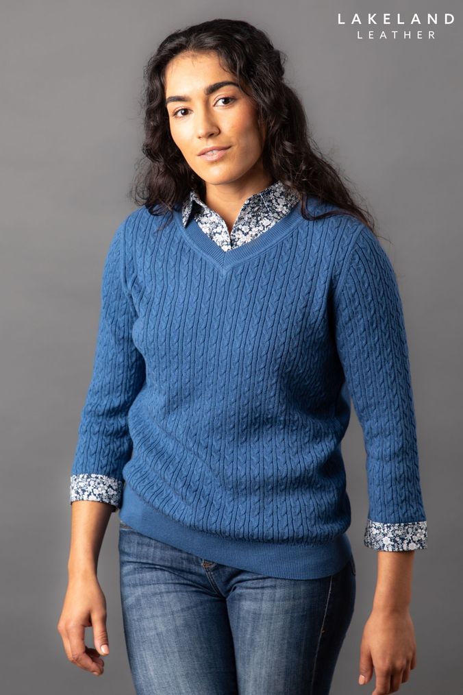 Buy Women s Jumpers Blue 3 4 Sleeve Knitwear Online Next UK