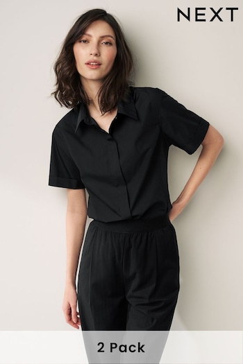 Black Short Sleeve Shirts 2 Pack (Q86663) | £30