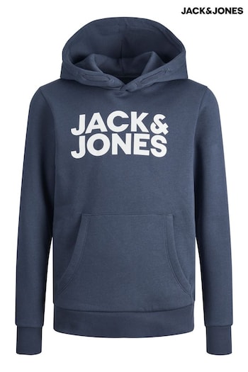 JACK & JONES Blue Logo Hoodie (Q86670) | £24