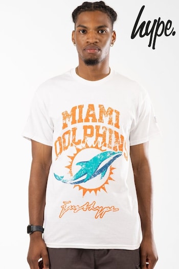 Hype. Adults Miami Dolphins White T-Shirt (Q86708) | £30