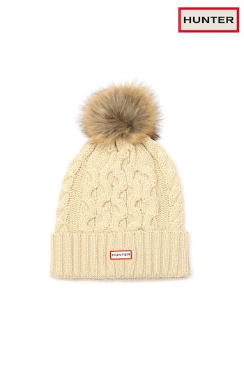 Hunter Cable Knit Beanie With Pom (Q86752) | £60