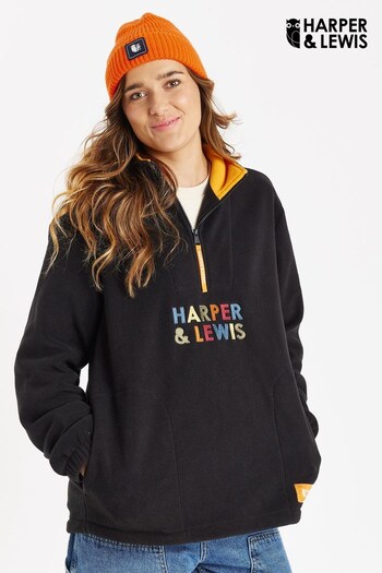 Harper & Lewis Black Leilani 1/4 Zip Polar Fleece (Q87030) | £55