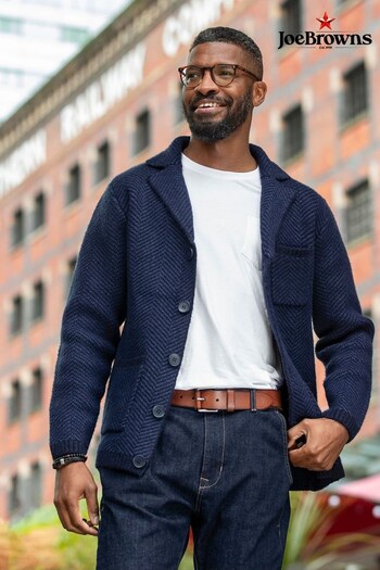 Joe Browns Blue Long Sleeve Knitted Blazer Cardigan (Q87090) | £70