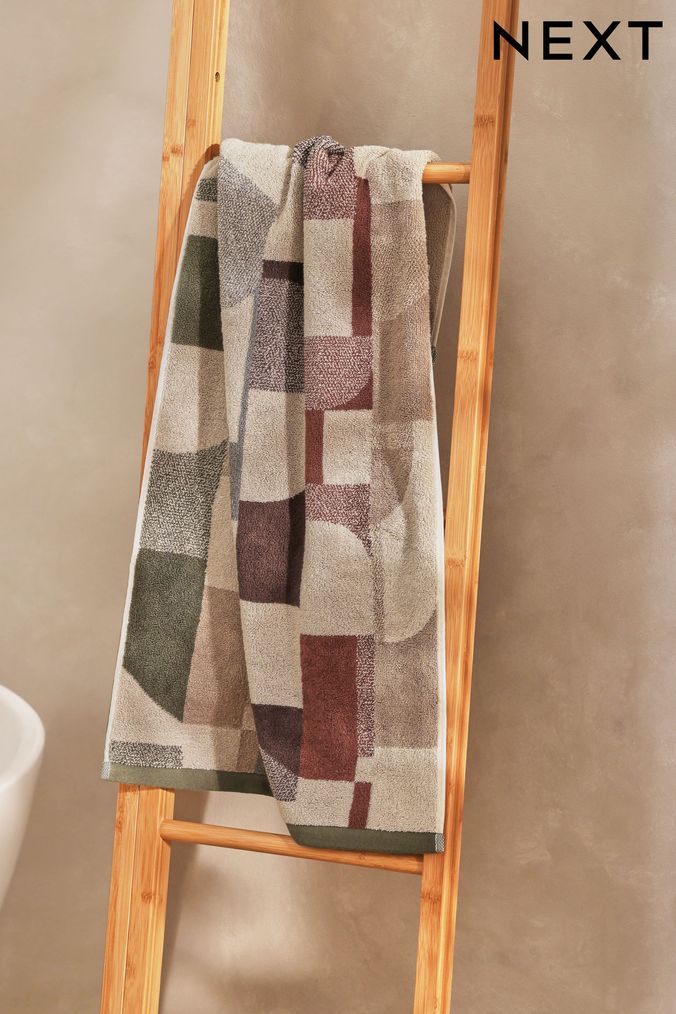 Geometric Towels Geo Bath Hand Towels Next UK