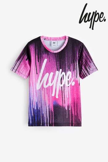 Hype Girls Pink Multi Drips T-Shirt (Q87224) | £20