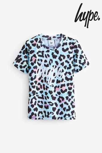 Hype Girls Multi Ice Leopard Blue T-Shirt (Q87238) | £20