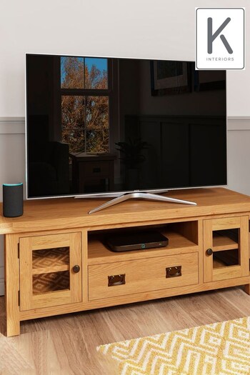 K Interiors Oak Canterbury Large TV Unit (Q87261) | £415
