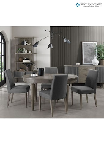 Bentley Designs Silver Grey Monroe Extending 4-6 Seater Dining Table And Slate Grey Chairs Set (Q87270) | £1,850
