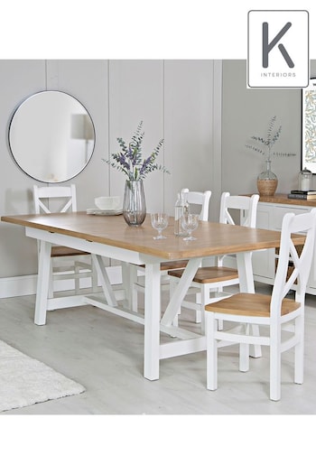K Interiors White Windsor 1.8m Extending Dining Table (Q87304) | £830