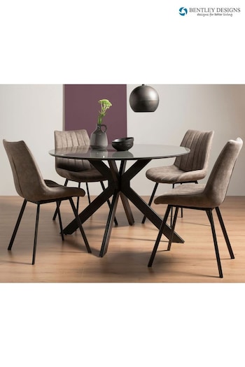 Bentley Designs Grey Hirst 4 Seater Dining Table and Chairs Set (Q87319) | £880