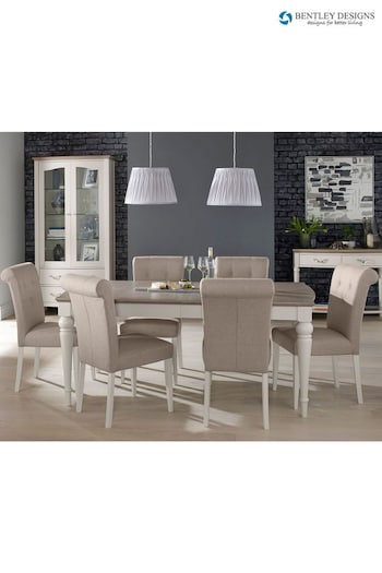 Bentley Designs Washed Grey Montreux Extending 6-8 Seater Dining Table and Chairs Set (Q87334) | £2,160