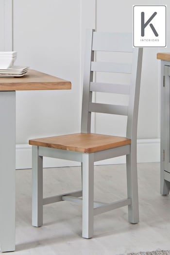 K Interiors Grey Windsor Ladder Back Wooden Dining Chairs (Q87347) | £360