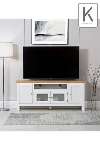 K Interiors White Windsor Large TV Unit (Q87353) | £455