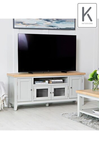 K Interiors Grey Windsor Large TV Unit (Q87382) | £455