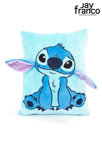 Jay Franco Blue Lilo & Stitch Plush Snuggle Pillow - Super Soft 3D Bed Cushion (Q87500) | £23