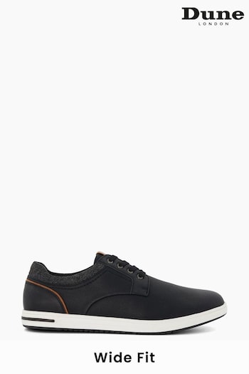 Dune London Wide Fit Trip Collar Embossed Plims Black Trainers (Q87546) | £75