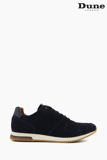 Dune London Blue Trilogy Perforated Runner Trainers (Q87560) | £100