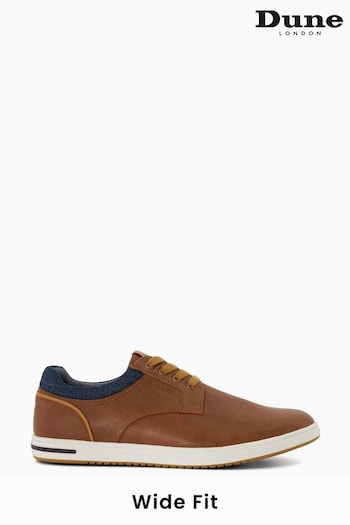 Dune London Natural Wide Fit Trip Collar Embossed Plims Trainers (Q87576) | £75