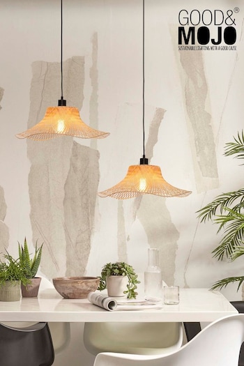 Good & Mojo Natural Ibiza Bamboo Wavy Ceiling Light (Q87612) | £110