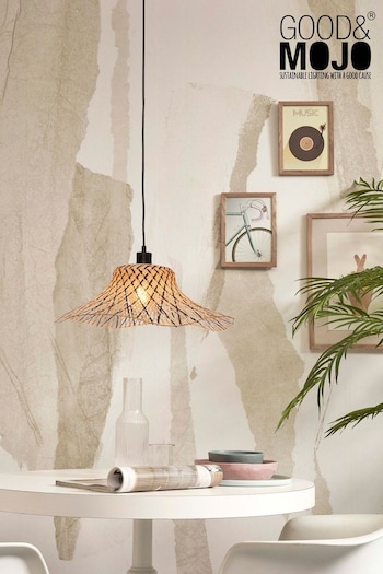 Good & Mojo Natural Ibiza Bamboo Wavy Ceiling Light (Q87613) | £110