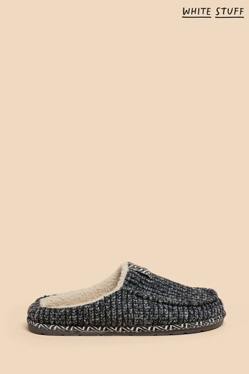 White Stuff Grey Knitted Mule Slippers (Q87629) | £35
