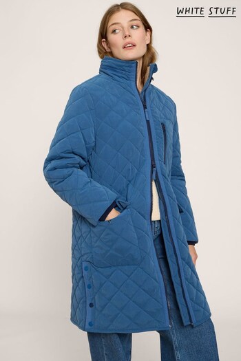 White Stuff Blue Luckie Quilted Coat (Q87659) | £150