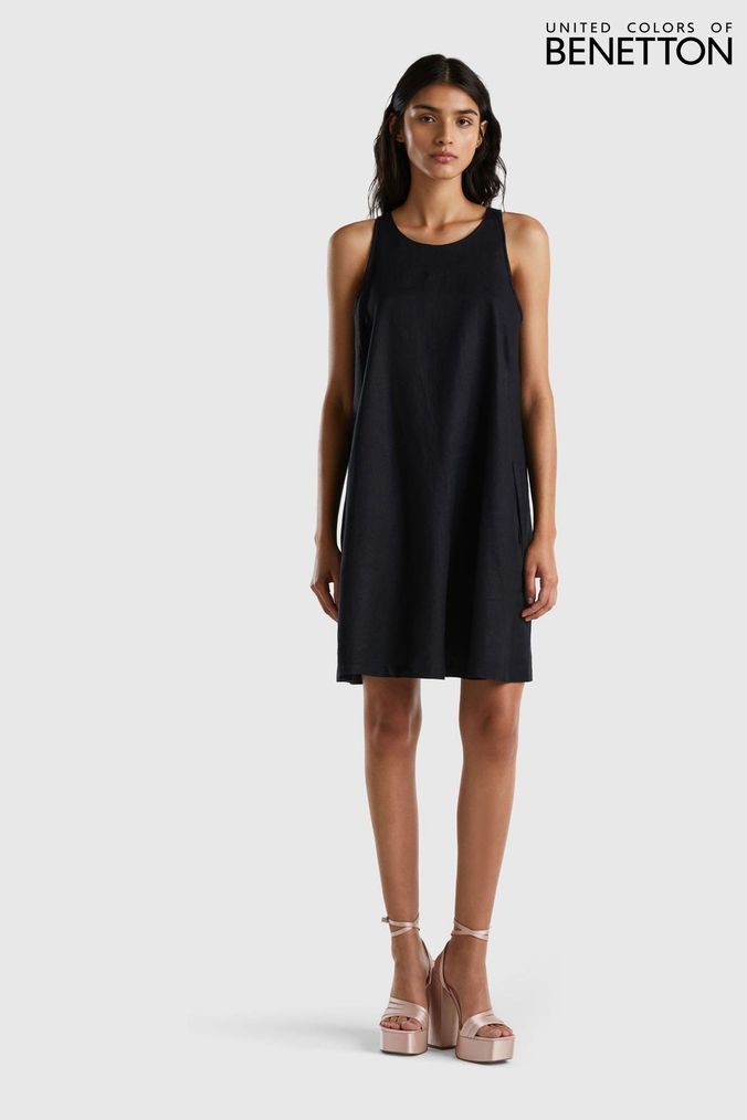 Buy Women s Black Benetton Sleeveless Plain Dresses Online Next UK
