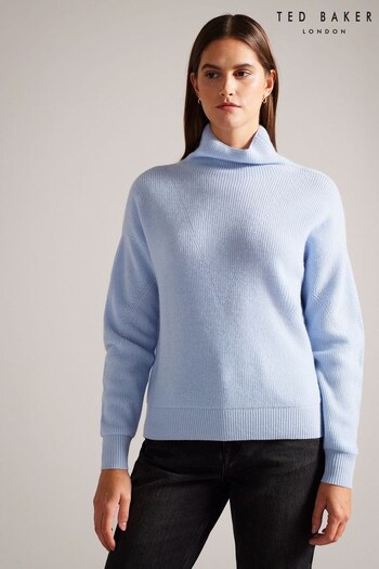 Ted Baker Blue Lizanaa 100% Cashmere Knitted Sweater (Q87753) | £175