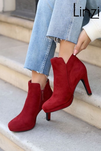 Linzi Red Layara Platform Ankle Boots nis With Stiletto Heels (Q87797) | £45