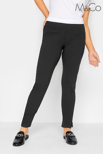 M&Co Black Stretch Bengaline Trousers (Q87847) | £24