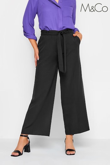 M&Co Black Tailored Wide Leg Trousers (Q87936) | £31