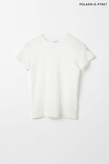 Polarn O. Pyret White Organic Cotton Short Sleeve T-Shirt (Q87939) | £14