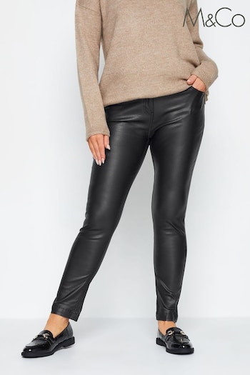 M&Co Black Coated Slim Leg boyfriend Jeans (Q87944) | £34
