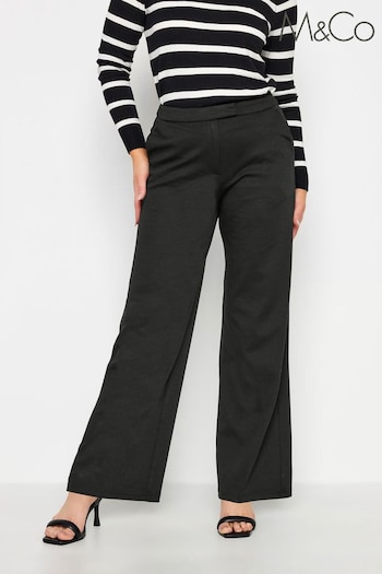 M&Co Black Ponte Wide Leg Trousers (Q87958) | £34