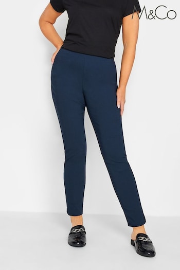 M&Co Blue Stretch Bengaline Trousers (Q87960) | £24