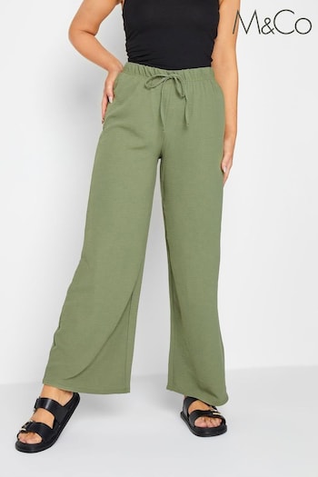 M&Co Green Crepe Wide Leg Trousers (Q87964) | £29